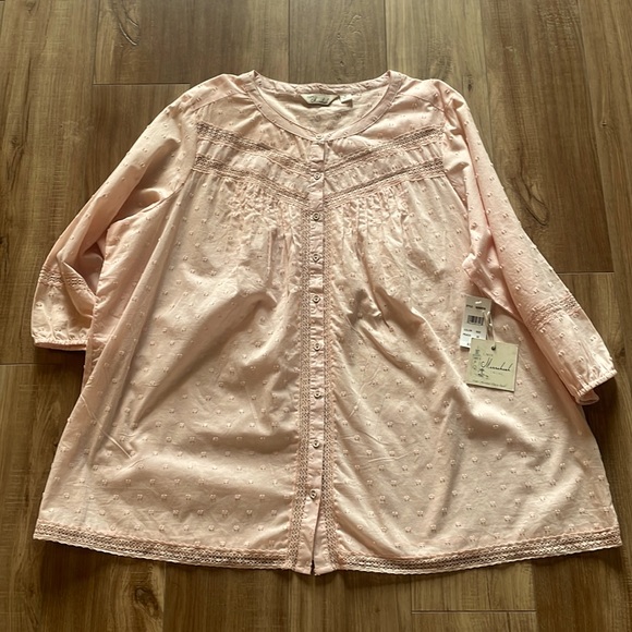 NEW WITH TAGS Caffe Marrakech Pink Detailed 3/4 Length Shirt - Picture 2 of 10